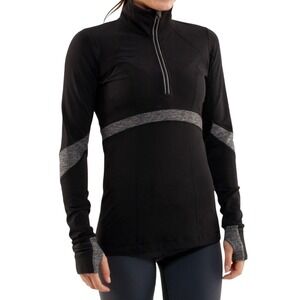 Lululemon Run Distance Pullover Womens Heathered Black Quarter Zip Size 10